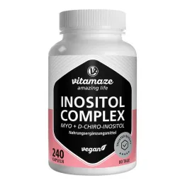 Complexo Inositol Cromo + Vitamina B6 + Cápsulas de Ácido Fólico, 240 un