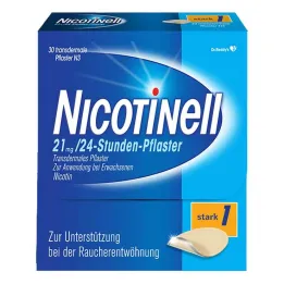 NICOTINELL adesivos de nicotina de 21 mg / 24 horas, adesivo forte (1), 30 unidades