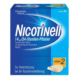 NICOTINELL adesivos de nicotina de 14 mg / 24 horas, força média do adesivo (2), 30 unidades
