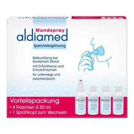 Aldiamed spray bucal para suplementos de saliva, 4x50 ml